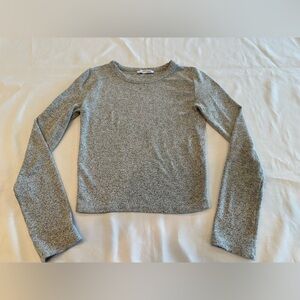 Zara Heathered Gray Knit Crop Top Size Medium